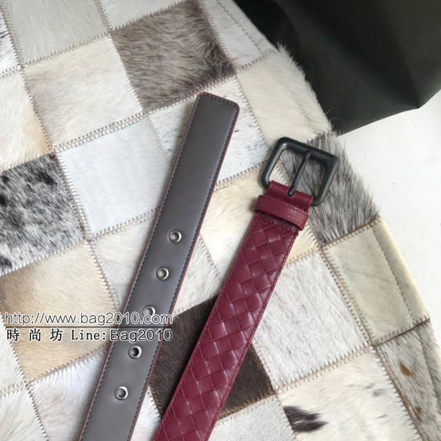 BV高端男士皮帶 寶緹嘉編織搭配槍色磨砂帶頭腰帶 寶緹嘉經典牛皮腰帶  jjp1535